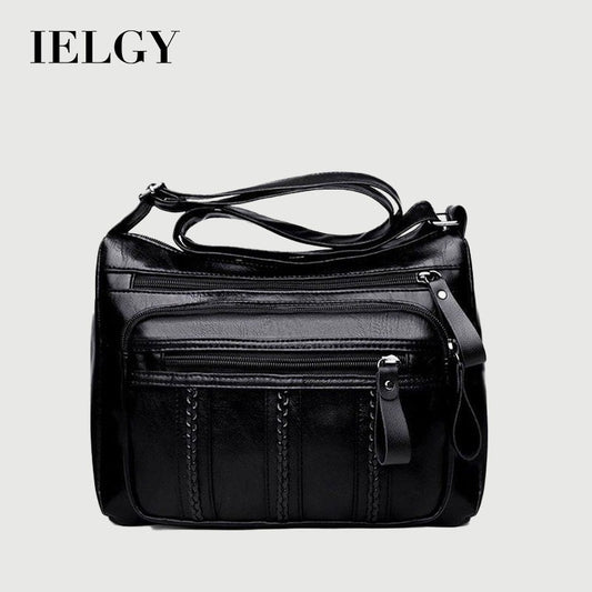 IELGY women's fashion soft leather shoulder casual diagonal bag