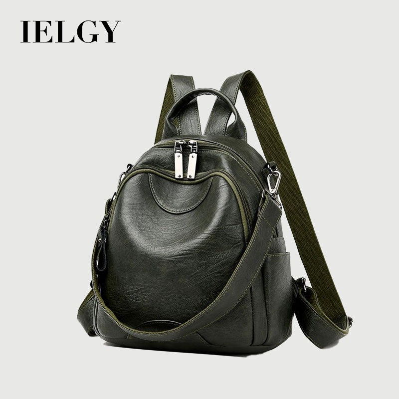 IELGY women's fashion anti-theft multifunctional large capacity soft leather backpack