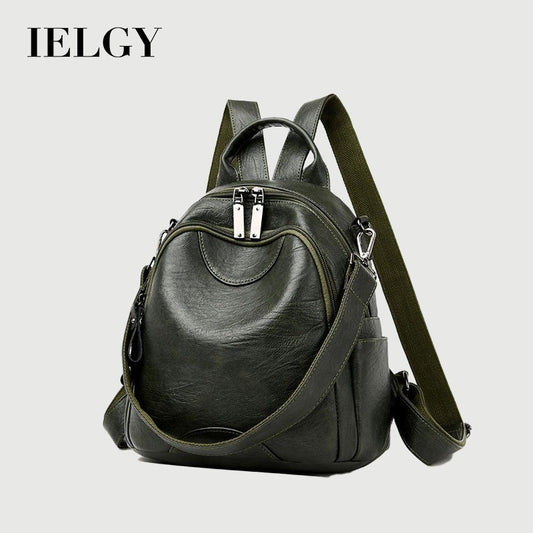 IELGY women's fashion anti-theft multifunctional large capacity soft leather backpack