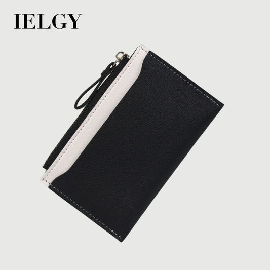IELGY Women Long Walletkorean Style Splicing Contrast Color Zipper Coin Purse