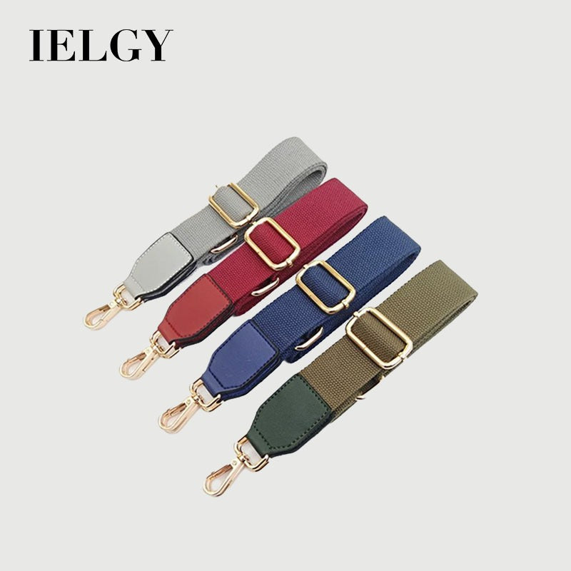 IELGY Fashion Solid Color Canvas Wide Shoulder Strap Accessories Adjustable All-match