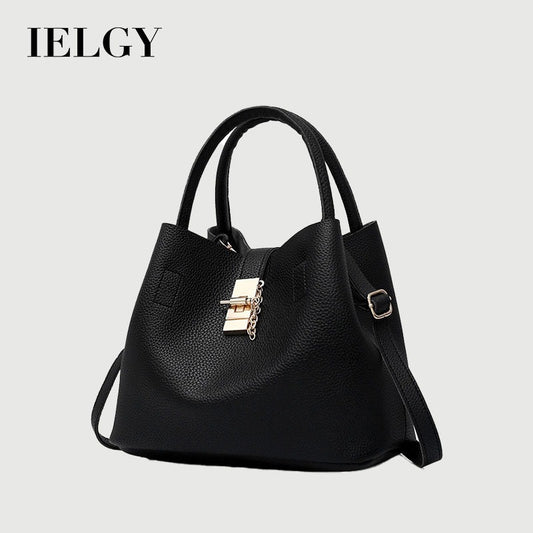 IELGY elegant pu leather fashion bucket messenger bag women