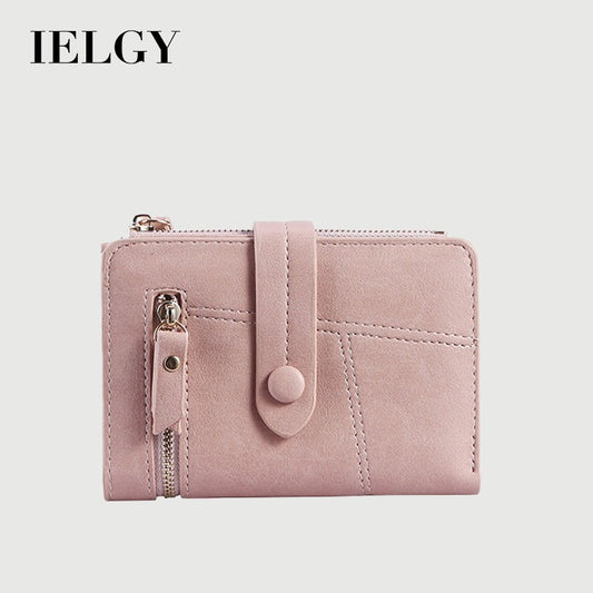 IELGY Women's short wallet small fresh multifunctional folding