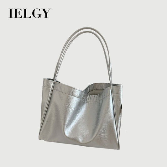 Ielgy Retro Large-Capacity Korean Version All-Match Tote Bag Fashion Lazy Style One-Shoulder Commuter