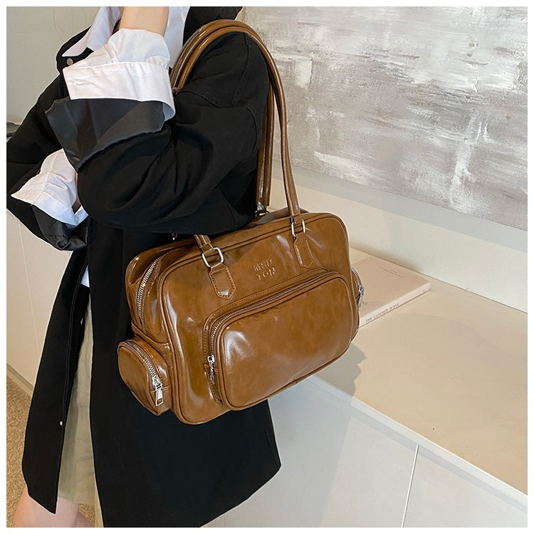 Ielgy High-End Retro Large-Capacity Autumn Winter All-Match One-Shoulder Underarm