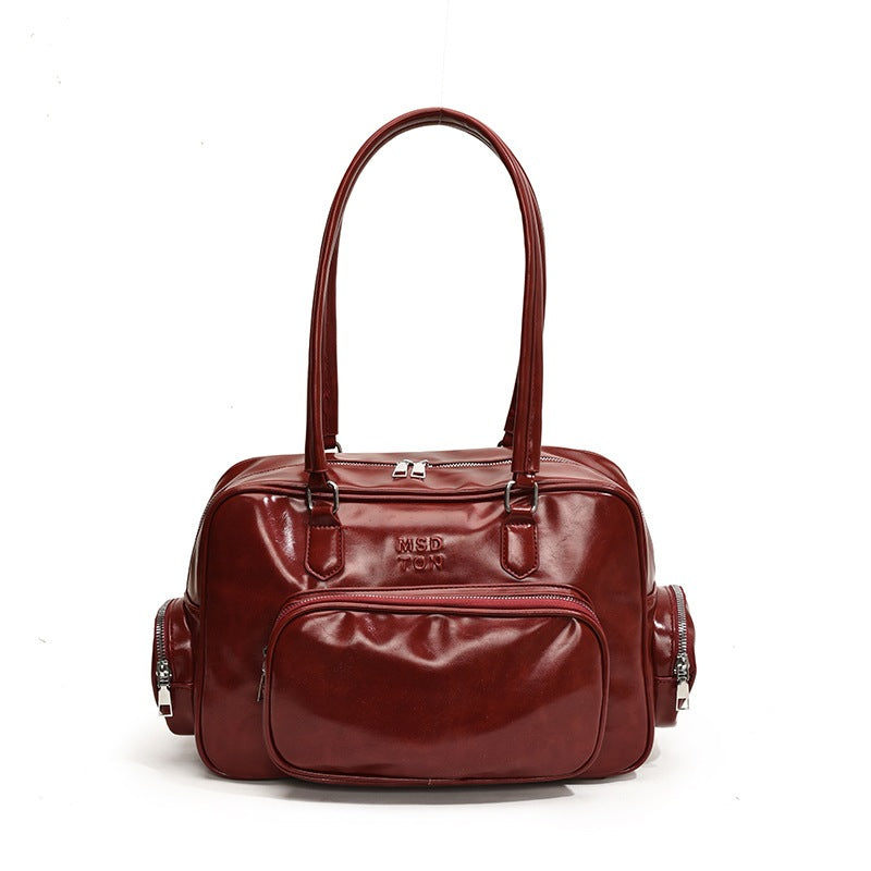 Ielgy High-End Retro Large-Capacity Autumn Winter All-Match One-Shoulder Underarm