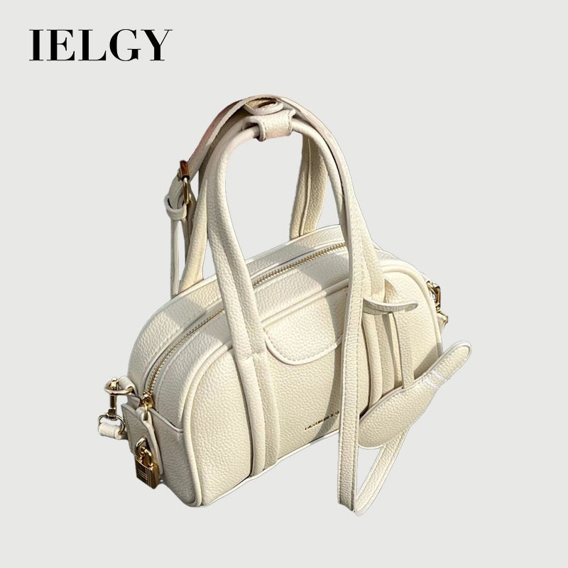 Ielgy Niche All-Match Bowling Boston Handbag Female 2 High-End Simple Shoulder Messenger Bag