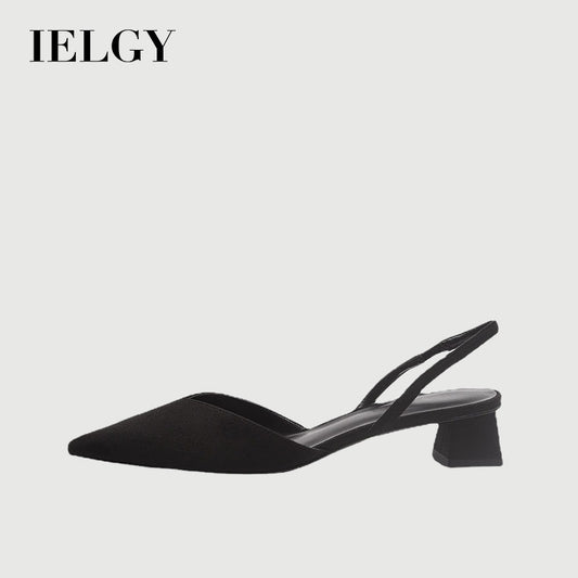 IELGY Simple pointed toe square heel sandals women