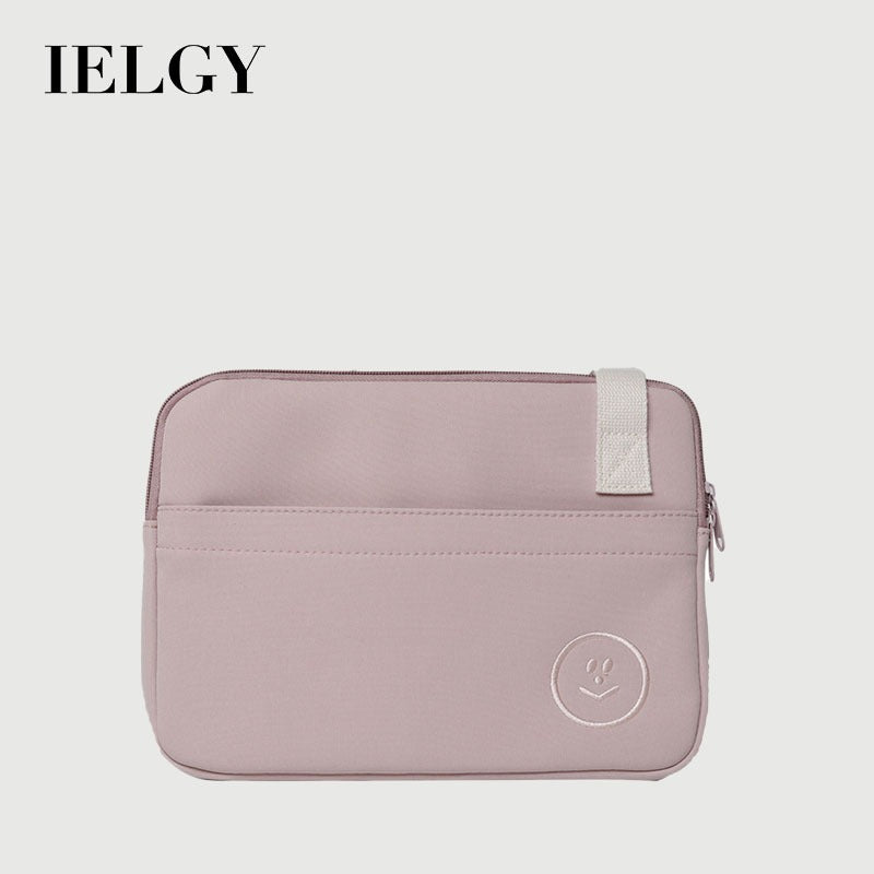 Ielgy Embroidered Smiley Face Shockproof Water-Repellent Liner Bag ipad Computer Protective Case Shoulder Messenger Compu