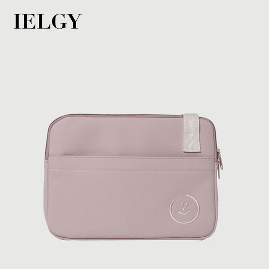 Ielgy Embroidered Smiley Face Shockproof Water-Repellent Liner Bag ipad Computer Protective Case Shoulder Messenger Compu