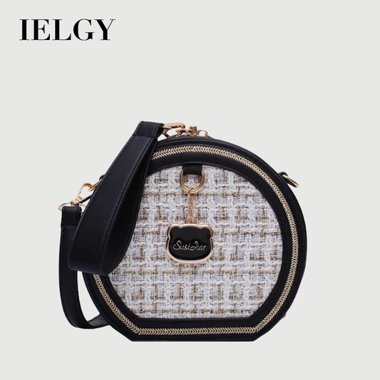 IELGY chain small round stitching handbagshoulder crossbody women simple bag classic street fashion laptop shoulder bag for women