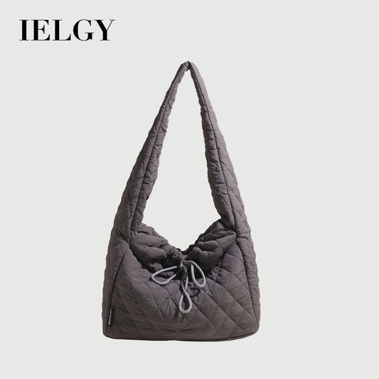 Ielgy Autumn Winter Large-Capacity Commuter Niche Cross-Body Tote Bag Ladies Canvas One-Shoulder Cotton