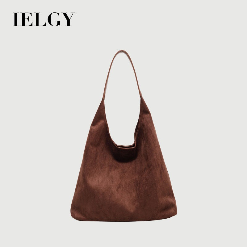 Ielgy Ladies Large Capacity Fashion Retro Flannel Bucket Bag