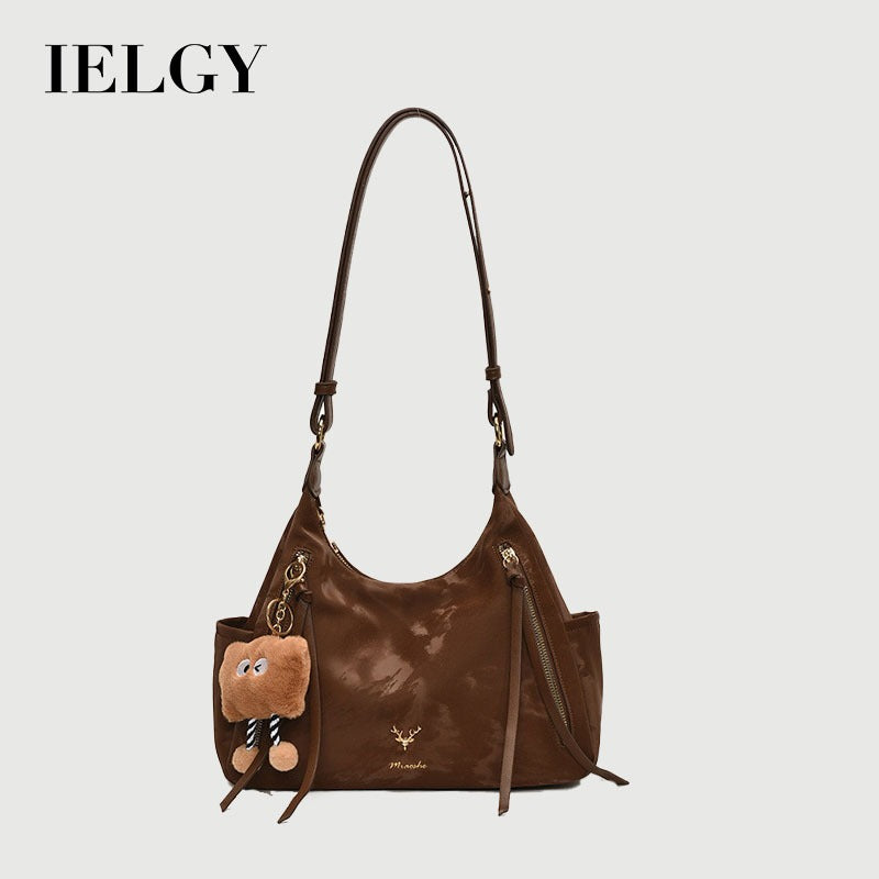 Ielgy High-End Commuter Retro Large-Capacity Autumn Winter All-Match One-Shoulder To