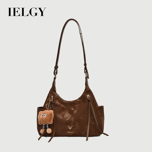 Ielgy High-End Commuter Retro Large-Capacity Autumn Winter All-Match One-Shoulder To