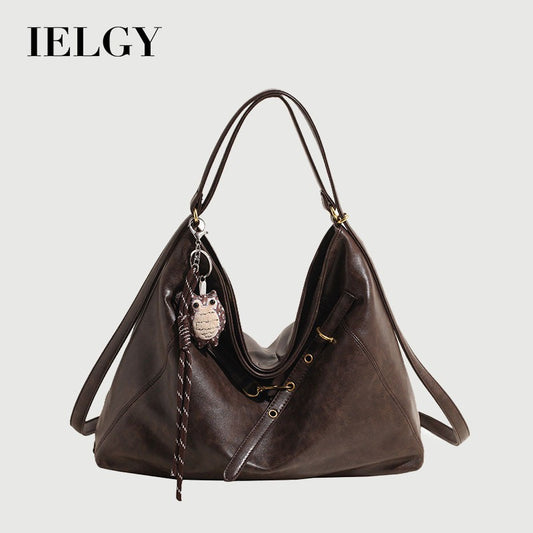 Ielgy Tote Bag Commuter Backpack Retro Fashion Large-Capacity One-Shoulder Female Bag