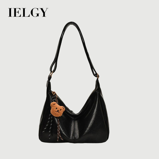 Ielgy Autumn Winter Large-Capacity All-Match Commuter Shoulder Soft Leather Mess