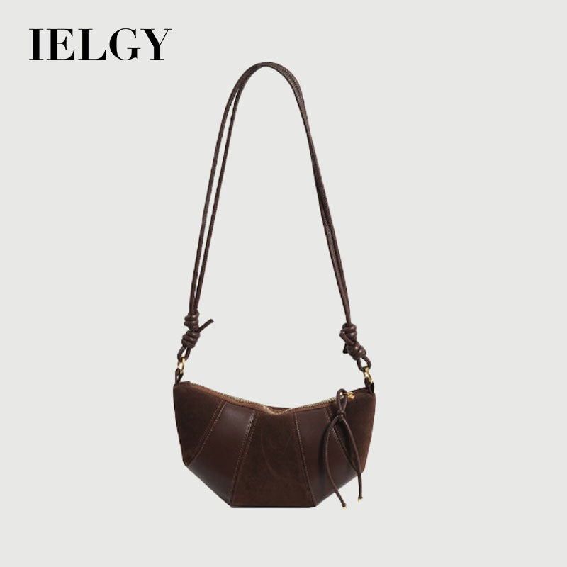Ielgy Retro Niche High-End Frosted Dumpling Bag French One-Shoulder Messenger All-Match Commuter Croiss