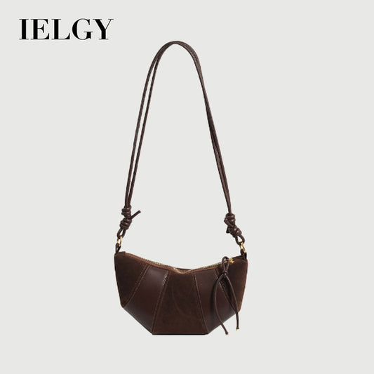 Ielgy Retro Niche High-End Frosted Dumpling Bag French One-Shoulder Messenger All-Match Commuter Croiss