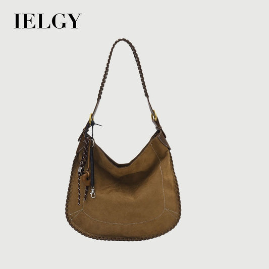 Ielgy Fashion Trendy Leopard Print Tote Bag Retro Casual One-Shoulder Large-Capacity Commuter Underarm Bag