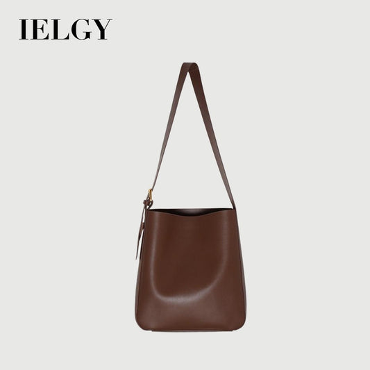 IELGY large capacity simple commuter retro messenger bucket bag