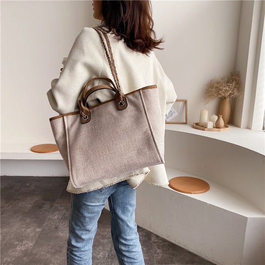 IELGY Women's Korean Style Professional Commuter Large Capacity Canvas Handbag