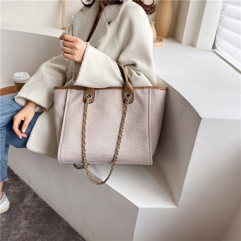 IELGY Women's Korean Style Professional Commuter Large Capacity Canvas Handbag