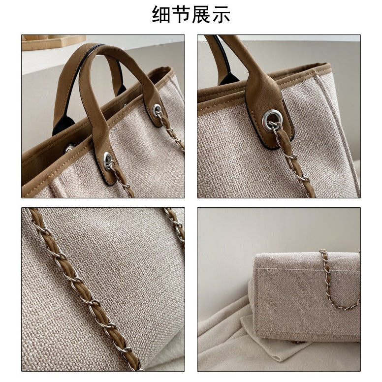 IELGY Women's Korean Style Professional Commuter Large Capacity Canvas Handbag