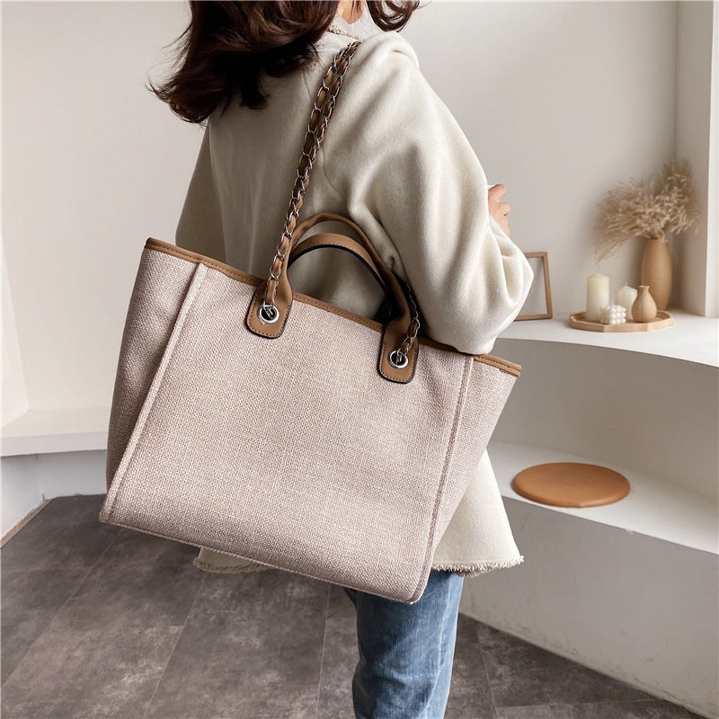 IELGY Women's Korean Style Professional Commuter Large Capacity Canvas Handbag