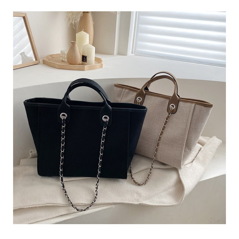 IELGY Women's Korean Style Professional Commuter Large Capacity Canvas Handbag