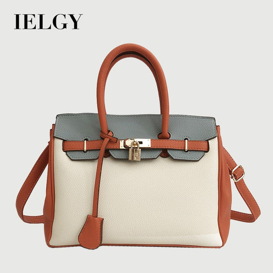 IELGY versatile large capacity portable litchi pattern one shoulder platinum Women's messenger bag casual fashion