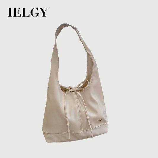 Ielgy Korean Version Niche Commuter Female Bag All-Match Casual Bow Large-Capacity One-Shoulder Armpit Tote Bag