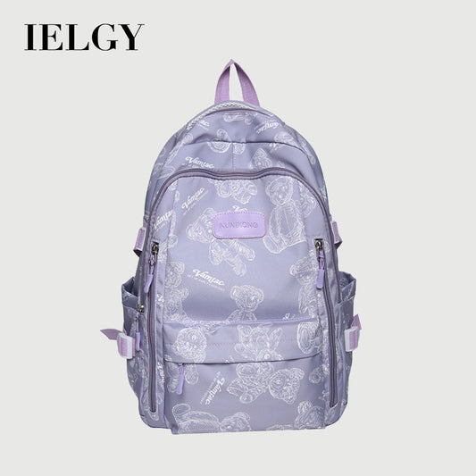Ielgy Student Schoolbag Simple Casual Backpack Lightweight High-value Large-capacity Backpack