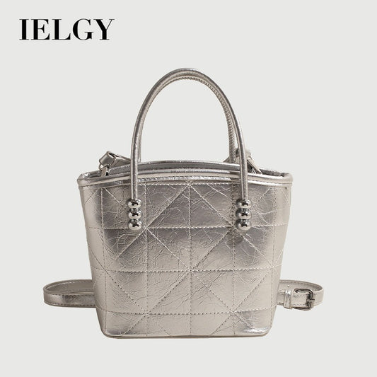 Ielgy Fashion Diamond Bucket Bag All-Match Niche Shoulder Messenger Bag