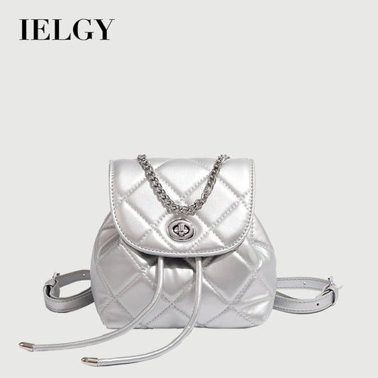 Ielgy Ladies All-Match Backpack Diamond Chain Fashion Niche School Bag
