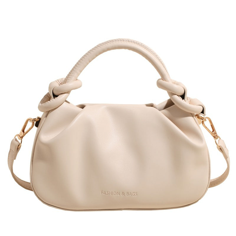 Ielgy Korean Style High-End All-Match Dumpling Bag Autumn Winter Pleated Cross-Body Handbag