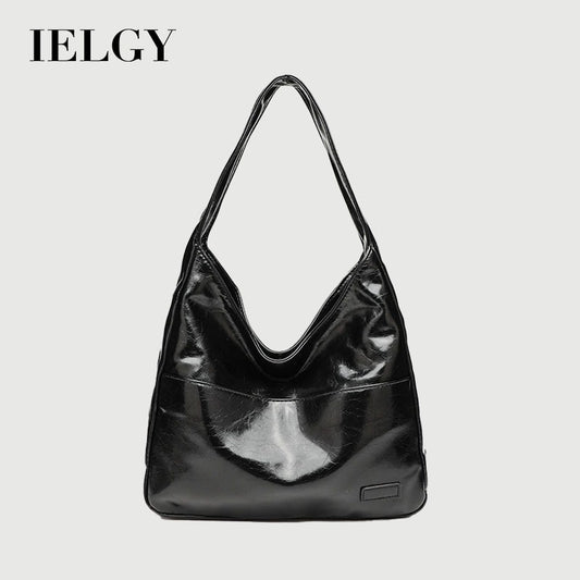 Ielgy Fashion Soft Collapsed Texture All-Match Large-Capacity Student Shou