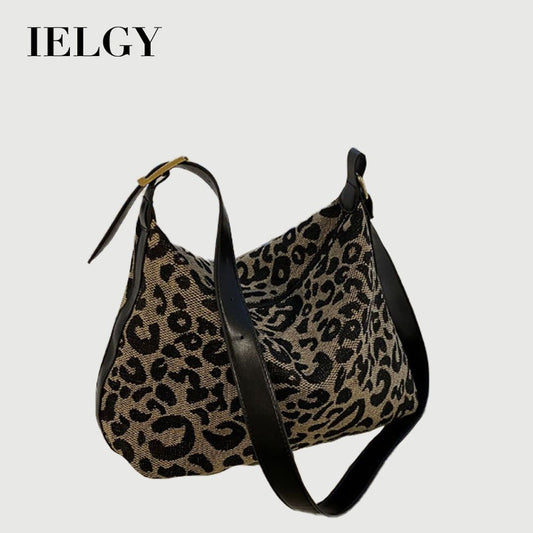 Ielgy Leopard Print Large-Capacity Bag All-Match Tote Bag Outing Shoulder Messenger