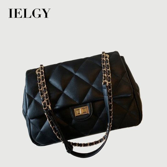 Ielgy Diamond Chain Bag Large Capacity Commuter Shoulder Messenger Bag