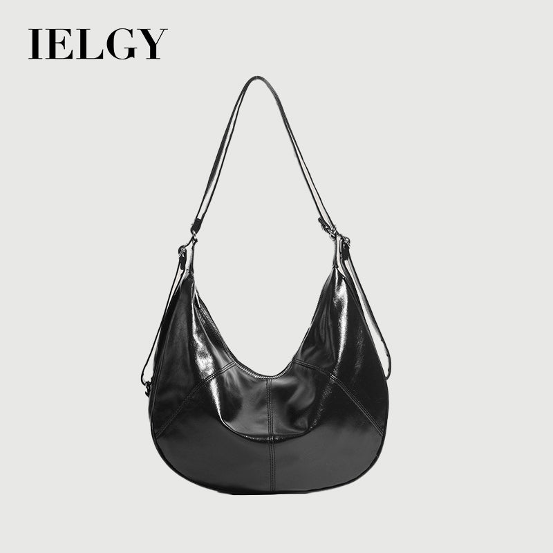 Ielgy Retro Dumpling Bag Large Capacity Fashion Commuter Tote Bag Niche High-End Messenger Bag