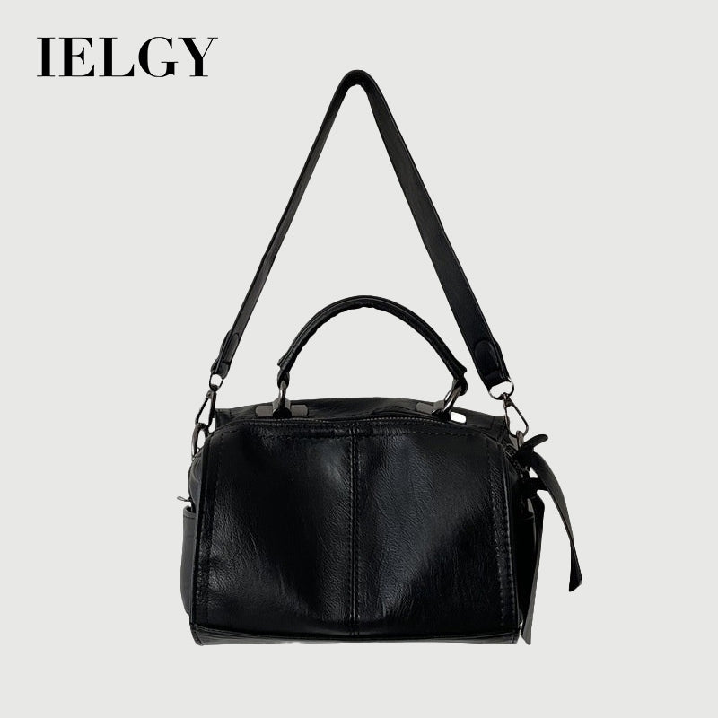IELGY Large Capacity Motorcycle Bag All-Match Boston Handbag Textile Shoulder Crossbody Bag