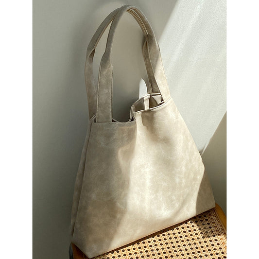 Ielgy Korean Style Silver Commuter Large Capacity Casual Tote Bag Shoulder