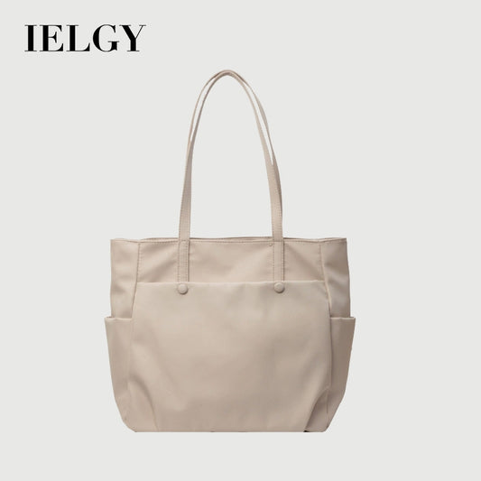 Ielgy Ladies Shoulder Bag Urban Commuter Large Capacity Tote Bag Lightweight Travel Simple Nylon Cloth Handbag