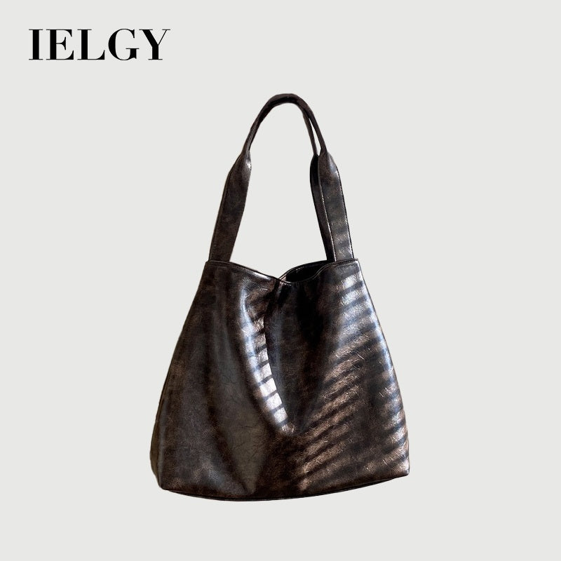 Ielgy Ladies Large Capacity Retro Commuter Shoulder Tote Bag