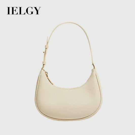 IELGY women's all-match simple niche baguette half moon shoulder bag