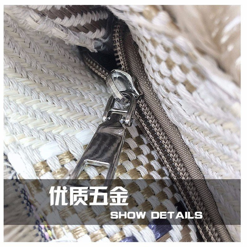 IELGY New Weave Stripe Tote Bag Korea chic bag straw bag