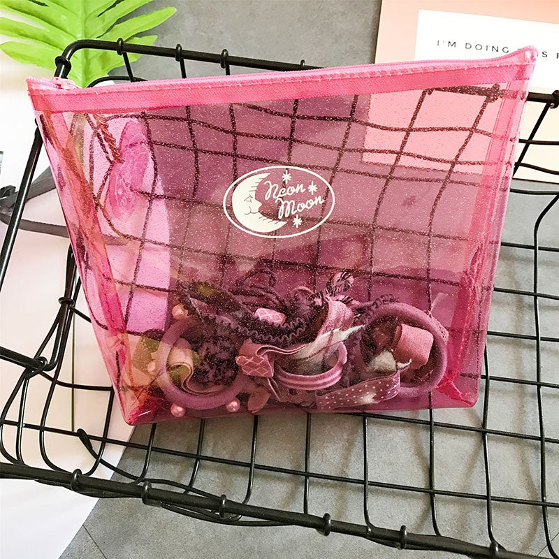 Transparent PVC jelly cosmetic bag wash