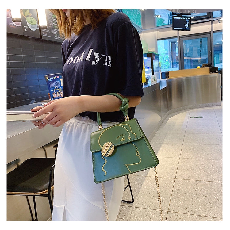 IELGY Fashion Embroidered Handbag Chain Single Shoulder Crossbody Bag