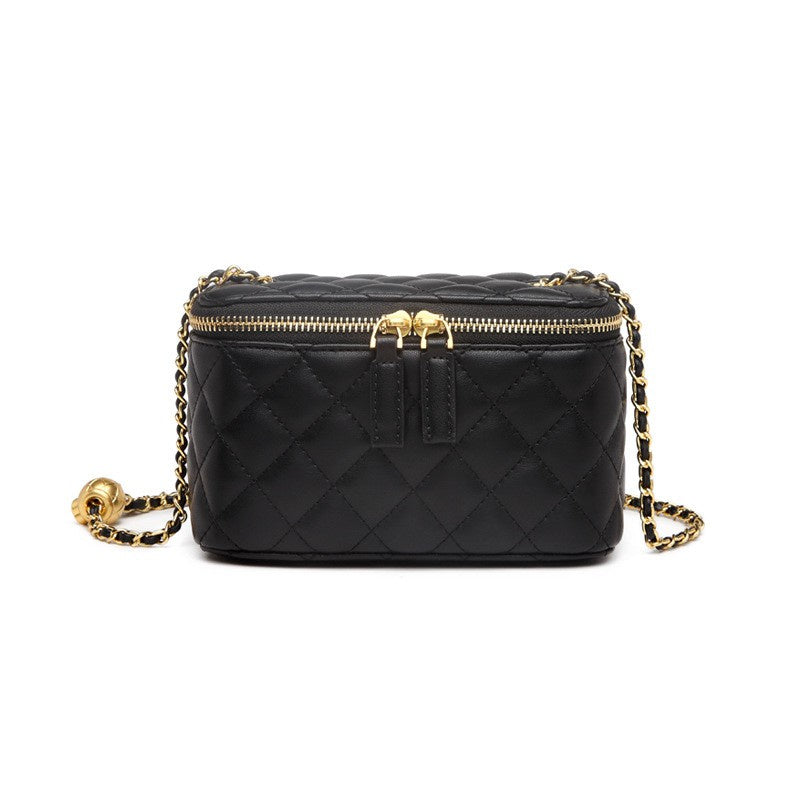 IELGY Women's bag Fashion One shoulder PU Chain Rhombus Solid color All-match Crossbody