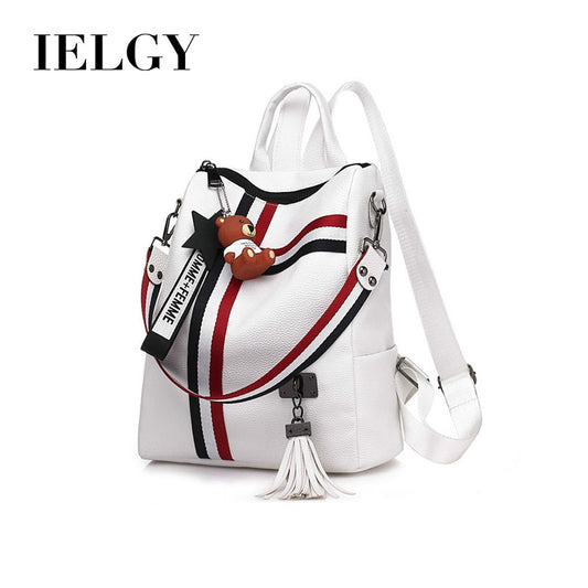 IELGY Backpack female large capacity ladies Europe and America ribbon multi-function backpack